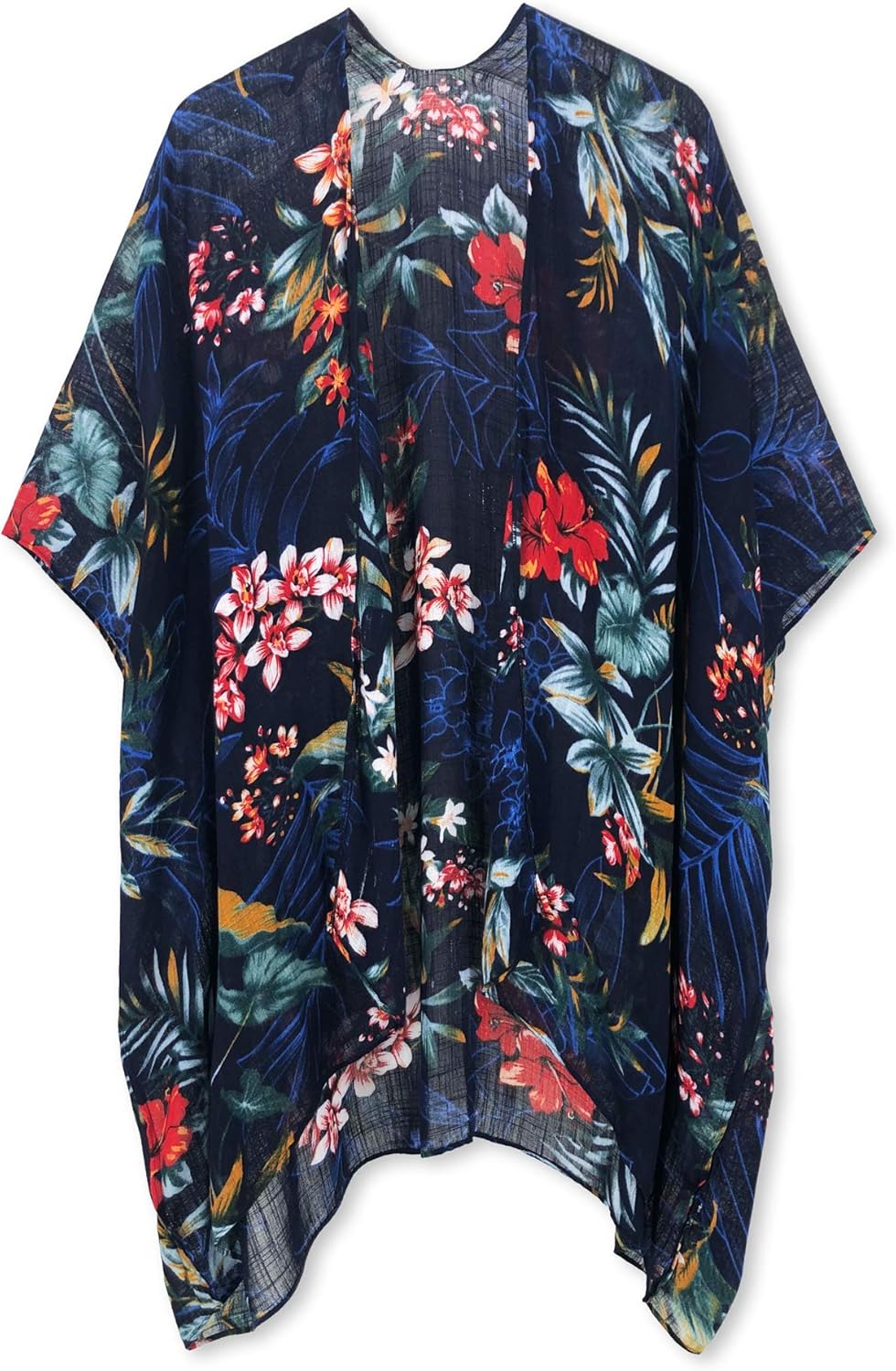 Moss Rose Women's Beach Cover up Swimsuit Kimono Cardigan with Bohemian Floral Print (Color 9) at  Women’s Clothing store
