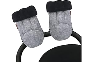 liuliuby CozyMitts - Insulated Stroller Gloves/Stroller Hand Muff - Stroller Accessories for Winter - Water Repellent Stroller Mittens for Freezing Cold Weather - Hand Warmers (Heather Gray)