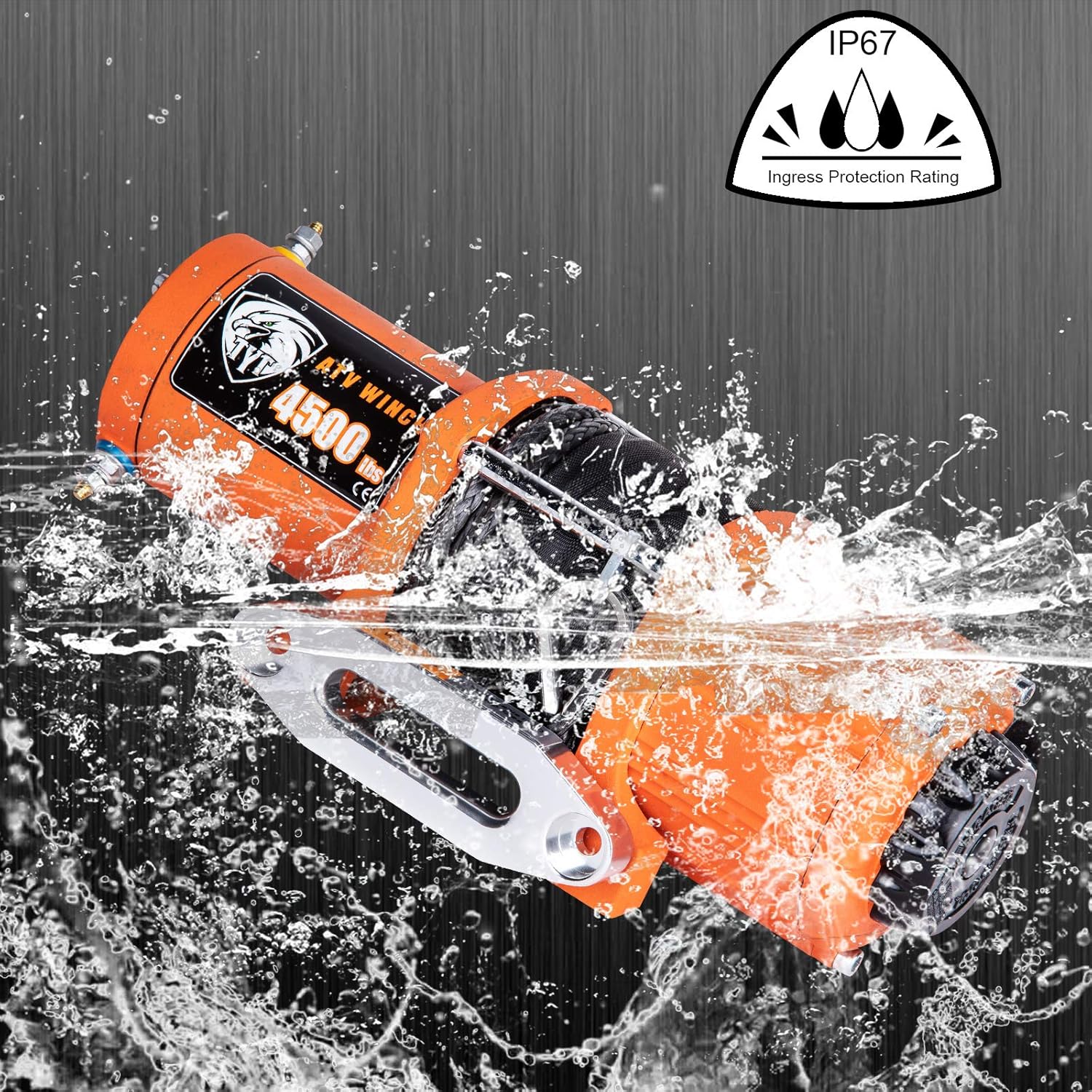 TYT 4500 lb. Advanced Load Electric Synthetic Rope Winch for Towing ATV/UTV Off Road Kits, 12V Electric Winch with Hawse Fairlead, 2 Wireless Remotes and Mounting Bracket: Home Improvement