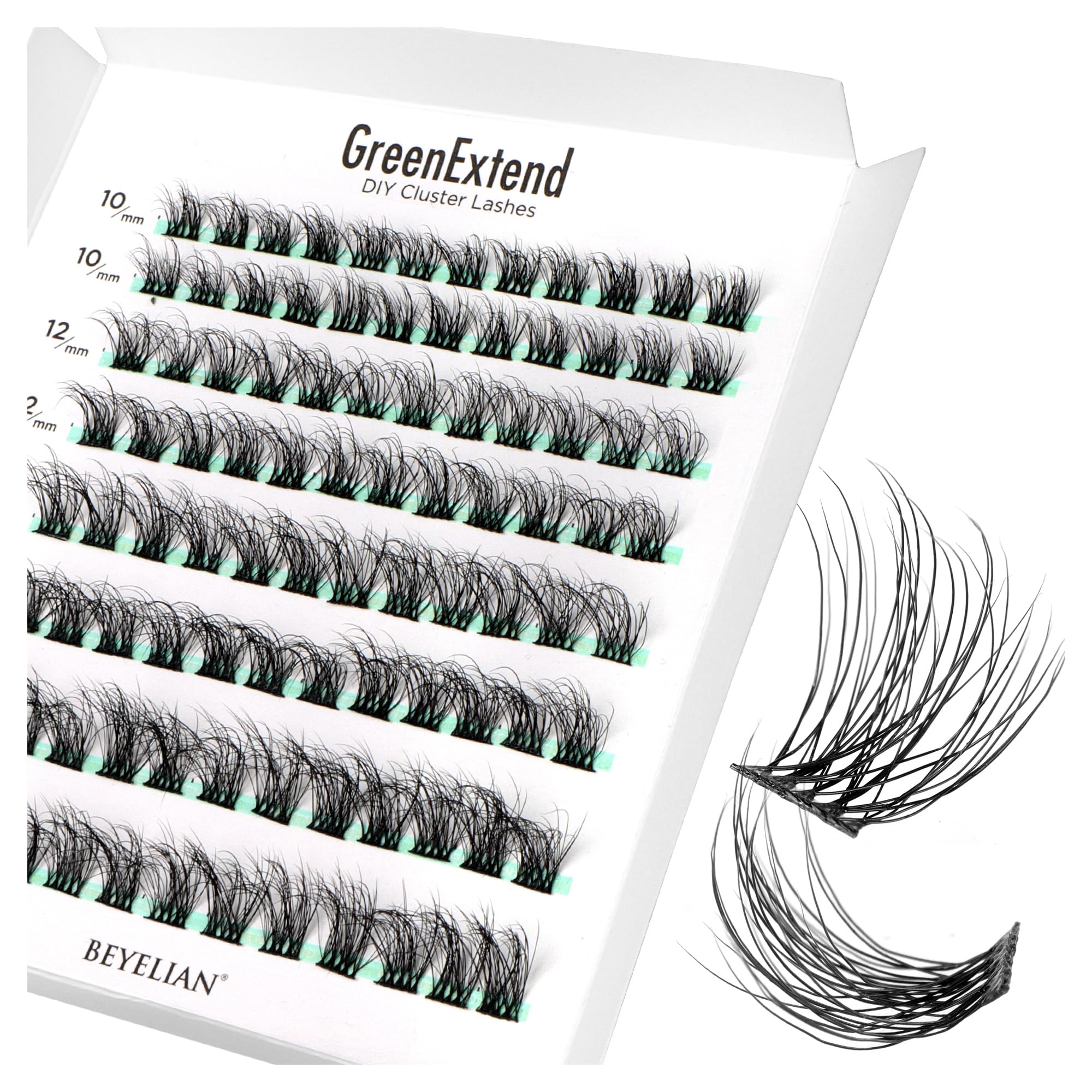BEYELIAN Cluster Lashes Wispy Cluster Eyelash Extensions 3D DIY Lash Clusters 10-16mm Multilayered Eyelash Clusters, Reusable Fluffy Individual Lashes Cluster DIY at Home (ZJ05)