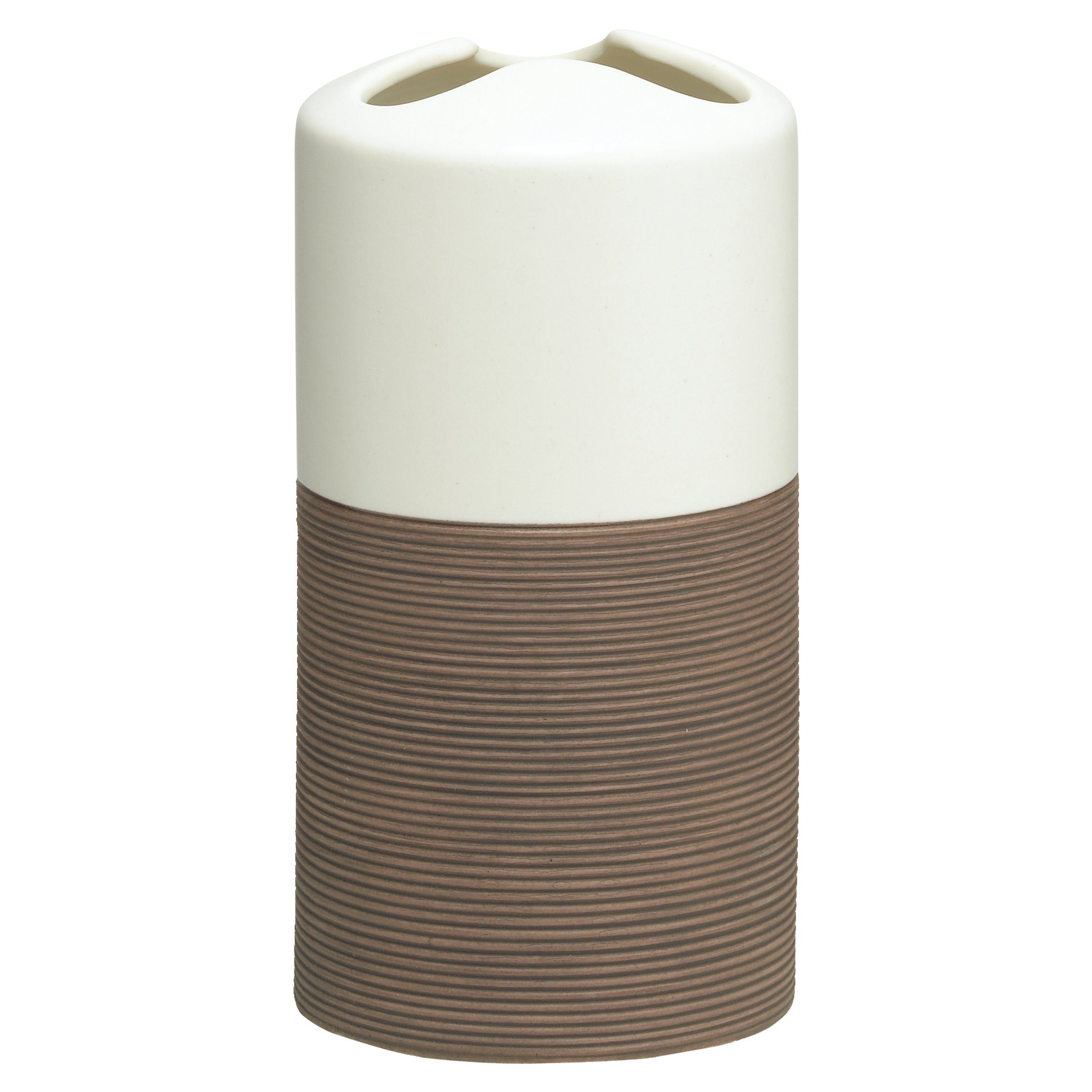 Sealskin Doppio Toothbrush Holder, Polyresin, Brown, 6.9 x 13.4 x 6.9 cm