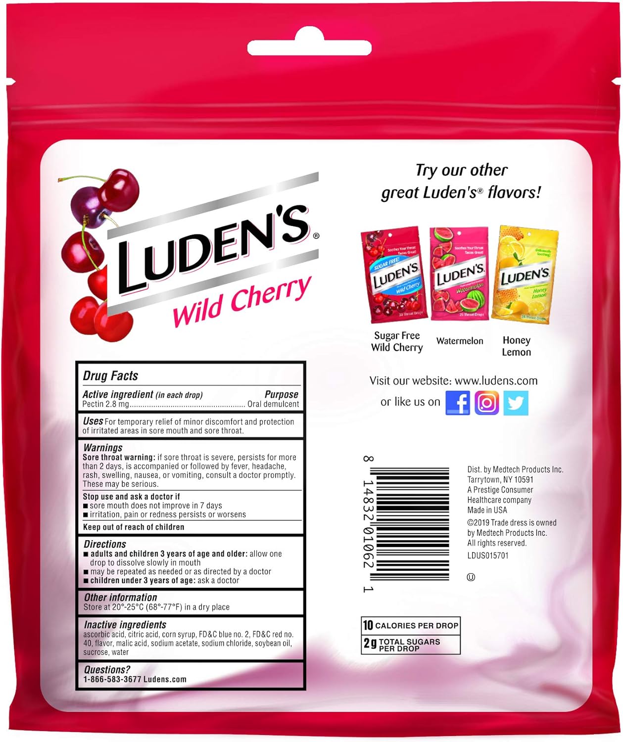 Ludens Throat Drops, Wild Cherry, 90 Drops: Health & Personal Care