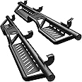 YITAMOTOR Running Boards & Side Step Compatible with 2007-2018 Jeep Wrangler JK JKU 4 Door, Black Powder Coated Nerf Bar with Two-Stair for Roof Operation