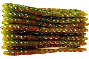 Softy Lure 20 Pcs 5" Finesse Trick Worm (Scent, Float) Soft Plastic Bait for Bass Fishing