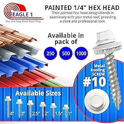 EAGLE 1 Metal Roofing Screws #10 - Painted Hex Head