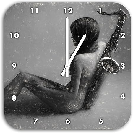 Jolie Femme Avec Effet Dessin Au Fusain De Saxophone