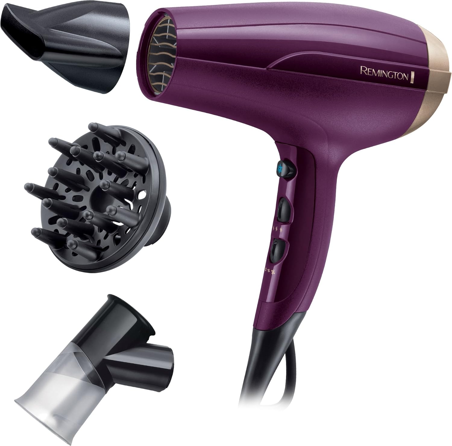Remington D5219 2300W Your Style Hair Dryer Kit Spin Curl HiPower Low