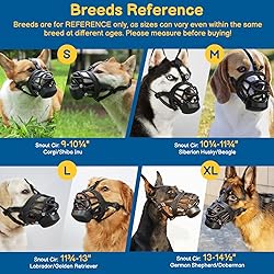 BARKLESS Basket Muzzle for Dogs, Humane Muzzle to