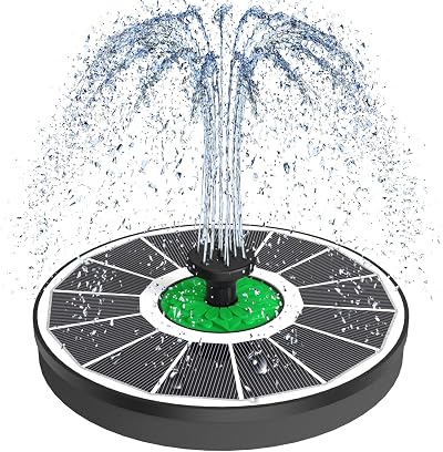 SZMP Solar Fountain Green Flower 3.5W 7 Nozzles Bird Bath Garden Pump