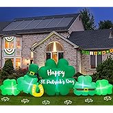 9.3FT St Patricks Day Inflatables Outdoor Decorations Shamrocks Clover Blow Up Inflatable Yard Decorations with LED Lights Spring St. Patrick's Green Outside Holiday Party Garden Lawn Decor