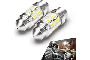 XYANMC 2PCS White Super Bright 31mm DE3175 LED Festoon Bulbs 1.2in, 200lm Dome Light Bulbs, 12v Led Interior Car License Plate Dome Map Door Trunk Courtesy Cargo Lights Replace for 3175 DE3021 3022 3021