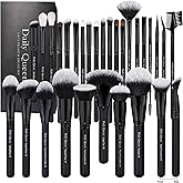 Daily Queen 29pcs Black Professional Makeup Brush Set Kabuki Powder Concealers Eye shadows Blush Eyeliner Eyebrow Contour Eye blending Brushes (29pcs brush)