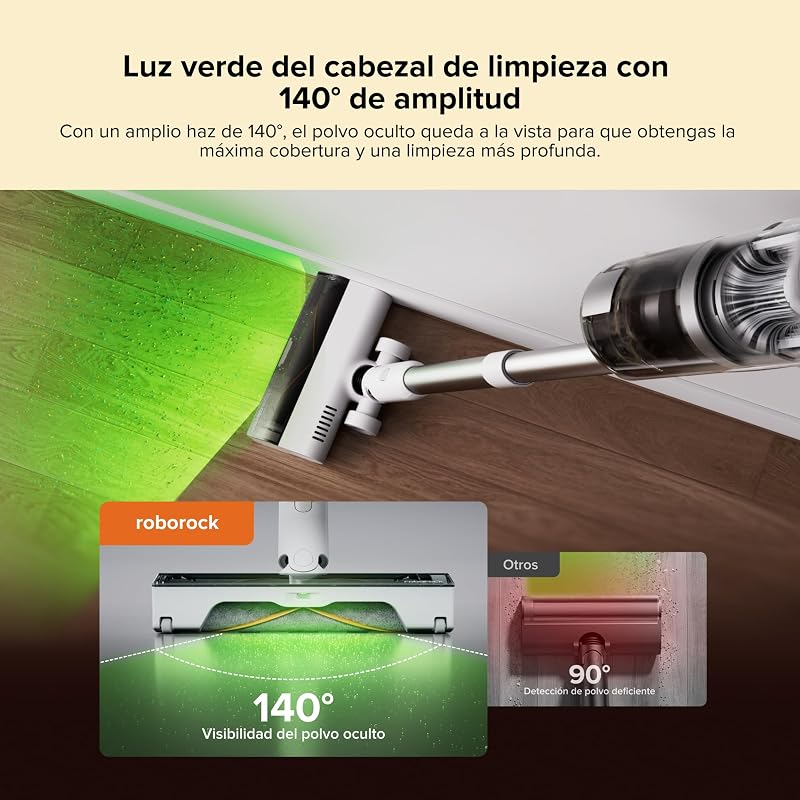 Hub de aspirador sem fios H60 com base de esvaziamento automático, bateria removível até 60 min, 115 AW para pêlos de animais, escova multisuperfície anti-emaranhados, luz LED verde