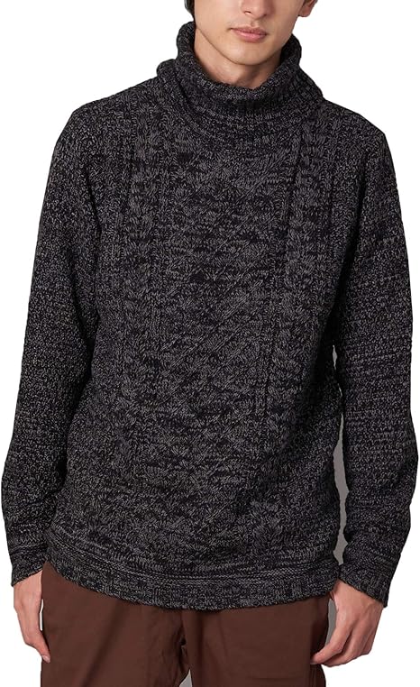 Amazon アールディ ゴースト セーター ニット ケーブルニット タートルネック メンズ 杢ブラック Mサイズ セーター 通販