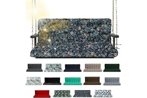 VKETU Porch Swing Cushion Three Seat, Waterproof Swing Cushions Replacement with Backrest, Outdoor Garden Furniture Patio 4" 