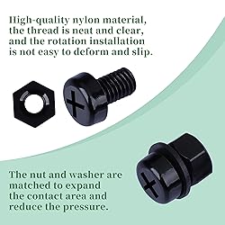 Pzsmocn 90 Pieces/30 Sets M8*12 mm Plastic Black