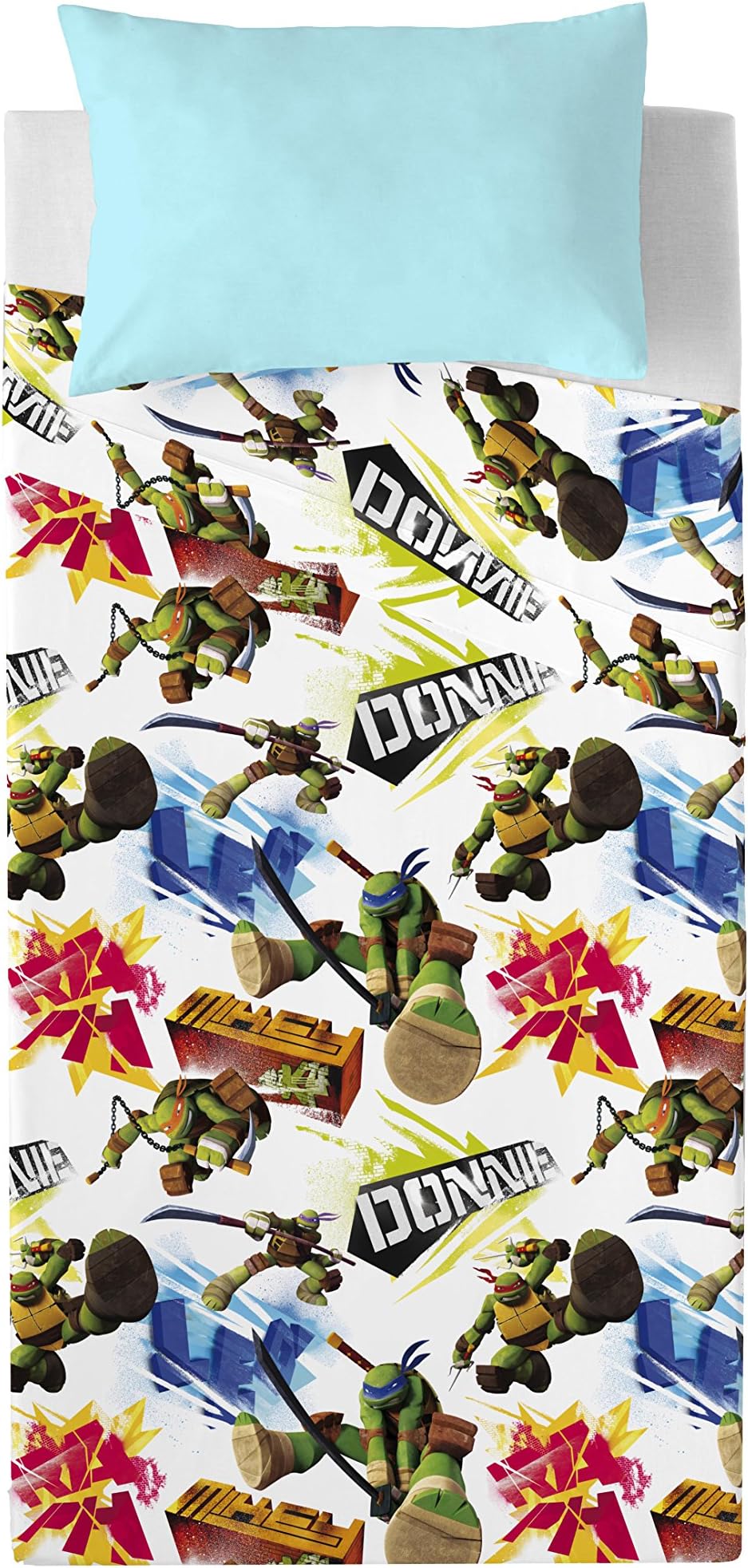 Euromoda Licenses Bedding Set TMNT Turtles 180 x 270 + 145 x 120 cm Multicolor/Azul