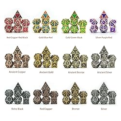 UDIXI Metal Dice Set 7 Die Polyhedral Dice Set DND