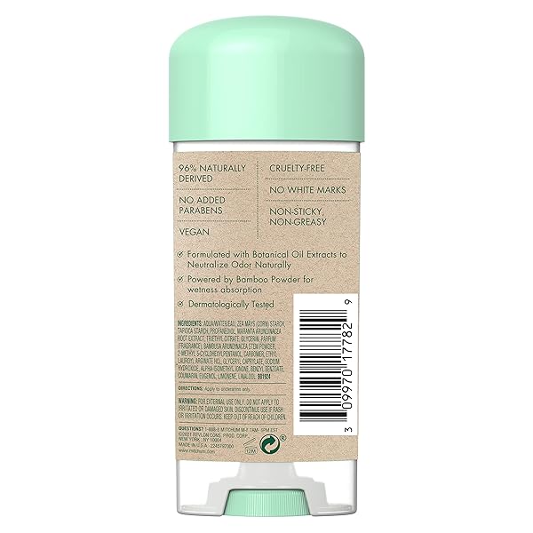 MITCHUM NATURAL POWER GEL CREAM FOR WOMEN, SWEET JASMINE, 3.4 OZ.