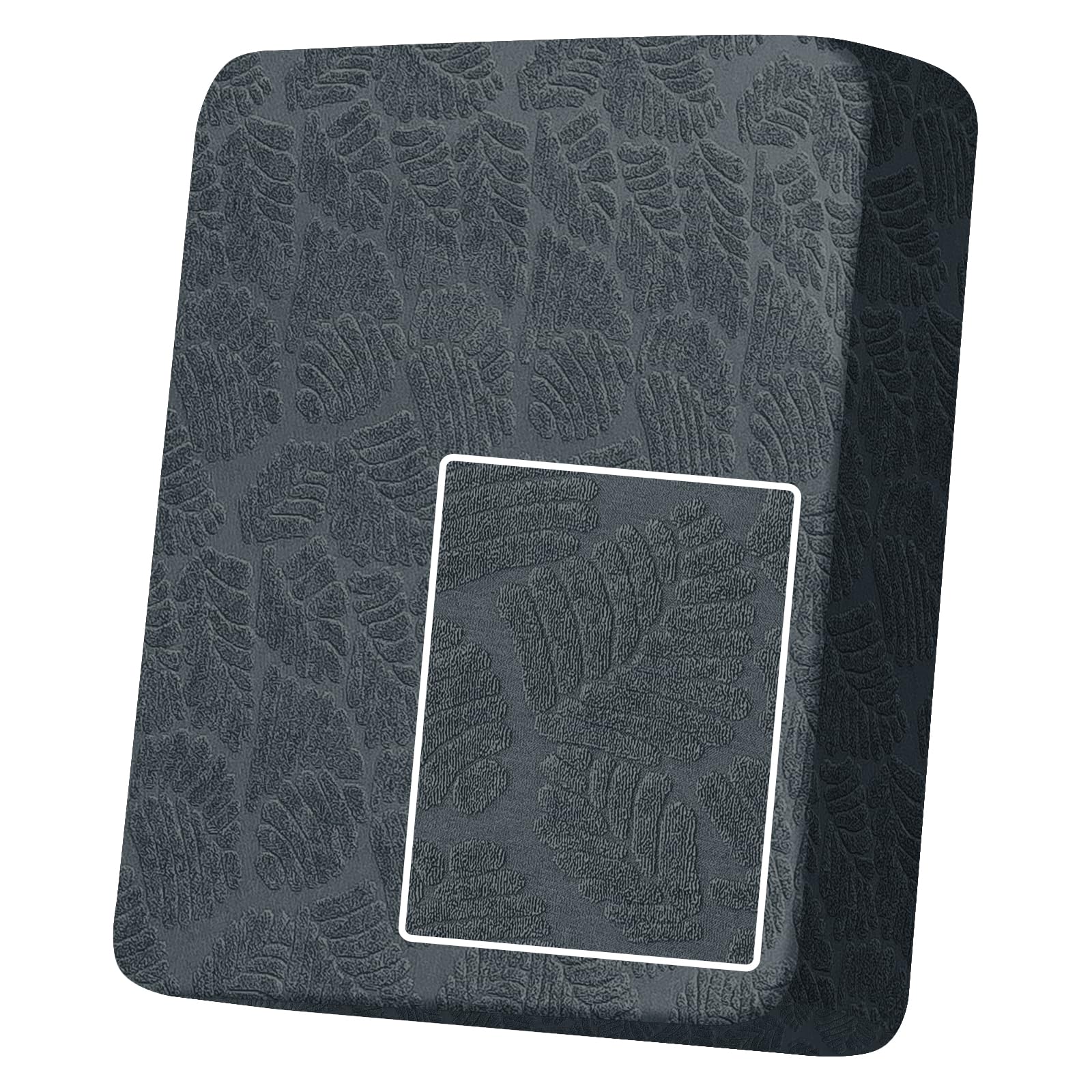 MAXIJIN Stretch Sofa Seat Cushion Cover Jacquard Sofa Seat Cover Non-Slip Couch Seat Slipcover Protector Replacement for Individual Cushion with Elastic Bottom (Dark Grey, 1 Seater)