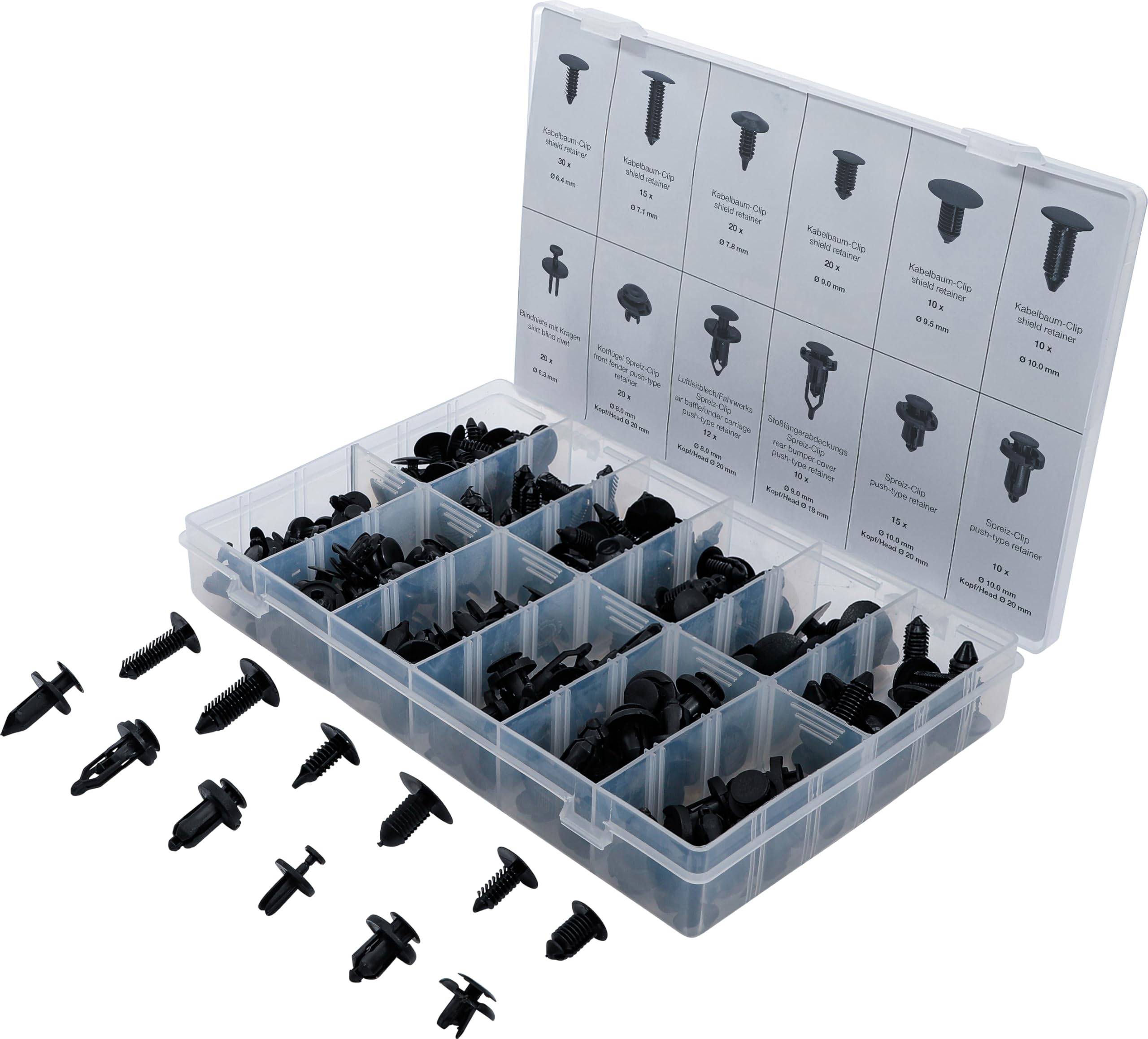 BGS 9780 | Automotive Clip Assortment | Universal | 192 pcs.