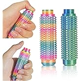 SnapMorph3.0 Little Ouchies Fidget Toys - 3-in-1 Pain Stim Toy with Spinning &amp; Press Buttons for Anxiety Relief, Stress and Pain Relief Stimulation for Adults and Teens,2PCS Green+Colorful