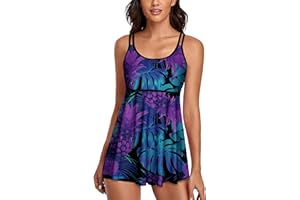 Smicabe Tummy Control Tankini Swimsuits for Women Swim Derss Two Piece Bathing Suits Tank Top with Boyshorts Swimswear