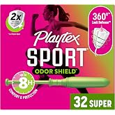 Playtex Sport Odor Shield Tampons, Super Fragrance Free, 32 ct
