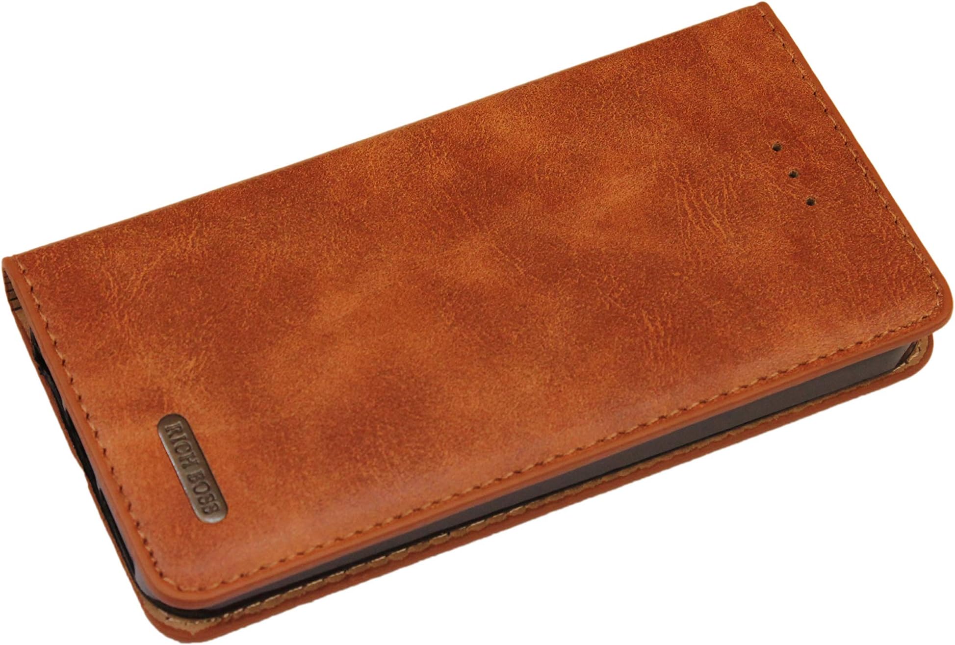 Caseous® Rich Boss Synthetic Leather Flip Cover Case with Stand View Magnetic Closure Card Slots for Apple iPhone 5 5s SE - Brown