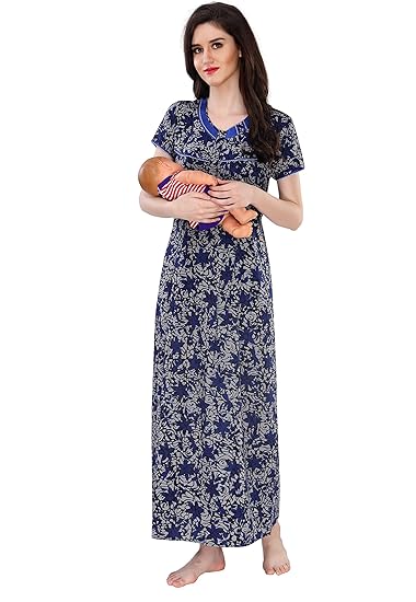 Women Printed Maternity/Feeding/Nursing Nighty