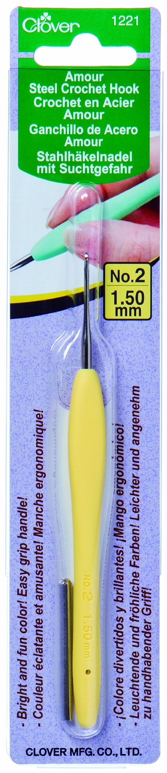 Clover Amour Crochet Hook: 1.50mm, Yellow, 1.5 — image 1