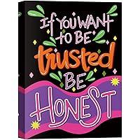 SIGNWIN Canvas Wall Art If You Want to Be Trusted Be Honest in Bright Color Letterings Inspirational Quotes Typography Modern Art Contemporary Colorful for Living Room, Bedroom, Office - 12x18 inches