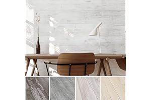 URBAN DECOR MAGICWOOD Urban Decor Wall Panels, Easy Peel and Stick self Adhesive Vinyl Tiles for Kitchen Bedroom Doorways Backsplash Planks with Vintage Farmhouse Wood Pattern (Vintage White w/hint of Grey)