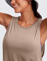 CRZ YOGA Pima Cotton Cropped Tank Tops for Women