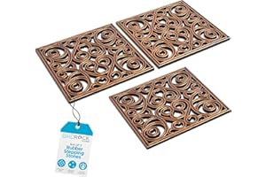 BIRDROCK HOME Rubber Stepping Stones - Decorative Pavers for Garden Path, Patio, Lawn, Yard, and Backyard Landscaping - Easy Install Outdoor Walkway Pathway, Ground Tiles - Copper - Set of 3, 12 x 12
