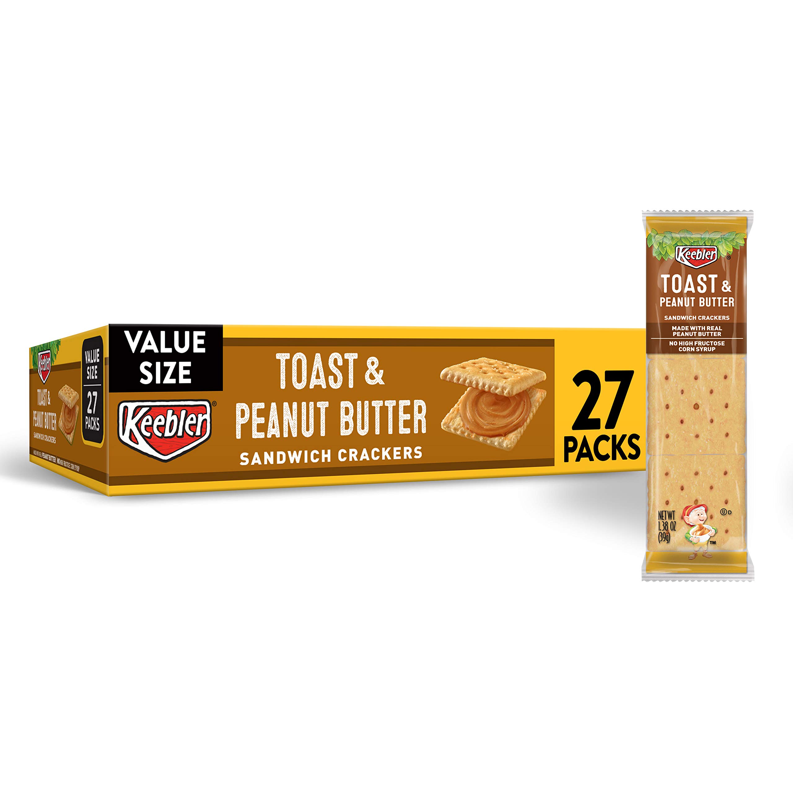 Keebler Toast and Peanut Butter Sandwich Crackers Convenient School