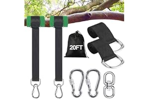 Werflyto Safe Tree Swing Hanging Straps Kit, 3FT/10FT/15FT/20FT, Heavy Duty Holds 5500LBS Extra Long Adjustable Tree Swing Straps, Easy & Fast Way to Hang Any Swing or Hammock(20 FT)