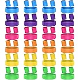 IANFAN 72 Pcs 80s Neon Sweatband Set, Includes 24 Sports Headbands and 48 Sweat Wristbands Elastic Athletic Tennis Sweat Bands Bulk for Men Women