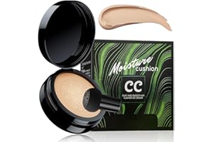 LLOXIIEAN Mushroom Head Air Cushion CC Cream Foundation- Brightening Color Changing Foundation for Older Women, Moisturizing Full Coverage Self Adjusting Concealer Long-Lasting, Natural Finish (Natural)