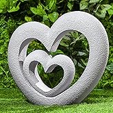 Suzile Nesting Heart Garden Sculpture Resin Outdoor Garden Statues 13. 39 x 12. 2 x 3. 15 Inches Memorial Statues for Grave Cemetery Tombstone Patio Lawn Backyard Yard Memorial Gift Decoration