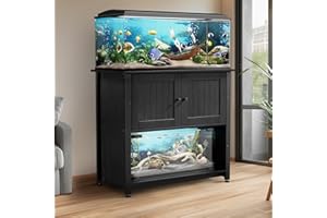 Tatub 40-50 Gallon Fish Tank Stand with Cabinet, Metal Aquarium Stand for Accessories Storage, Reptile Tank Turtle Terrariums Table Bearable 1000LBS, Accommodates 2 Aquariums