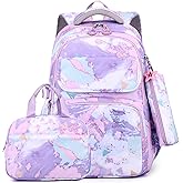 Mfikaryi Kids Backpacks for Girls Graffiti BookBag Teens School Backpack with Lunch Box
