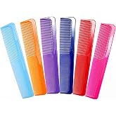LUXXII Large Dressing Hair Comb Set (6 Pack) &ndash; 9 Inch Coarse &amp; Fine Tooth Barber Combs for Wet, Thick, Curly &amp; Long Hair, Detangling Styling Comb Set for Men &amp; Women