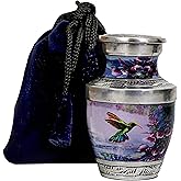 hlc Small Humming Bird Keepsake Urn Qnty 1 - for Human Ashes with Velvet Box Bag-Mini -Beautiful Peaceful Engraved Mini Memorial Affordable (3.5 cu.in), XXDJHM22Y889