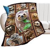 jerkboo Sloth Blanket Throws Sloth Gifts Sloth Throw Blanket for Women Men Kids Adults Soft Warm Cozy Fleece Blanket for Couch Sofa ​Bed 50""x40""