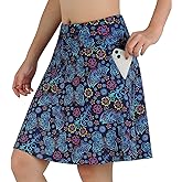 Turnhier Women's 20" Knee Length Skorts Skirts Casual Athletic Tennis Golf Skirt with Pockets