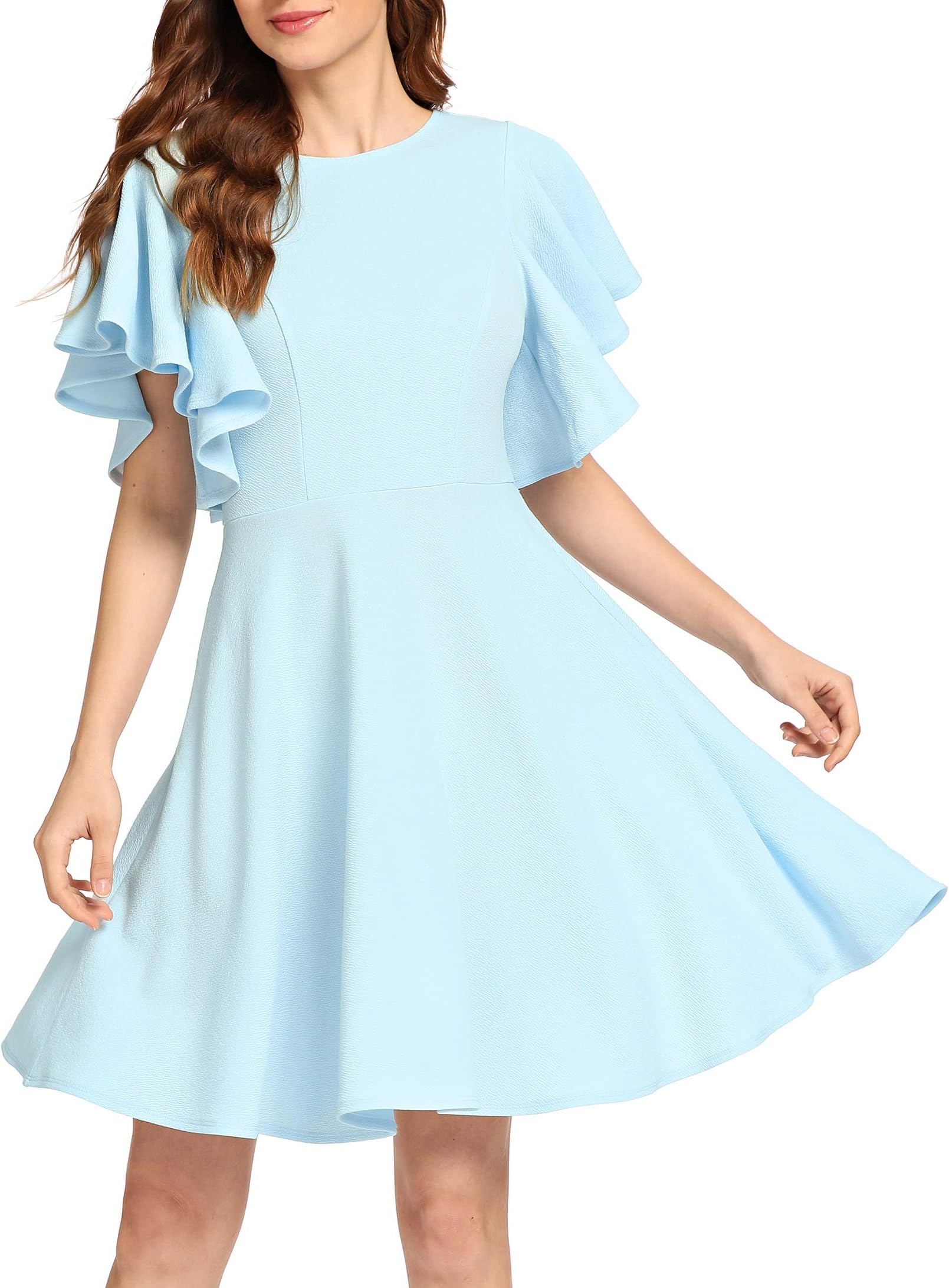 Women's Stretchy A Line Swing Flared Skater Cocktail Party Dress