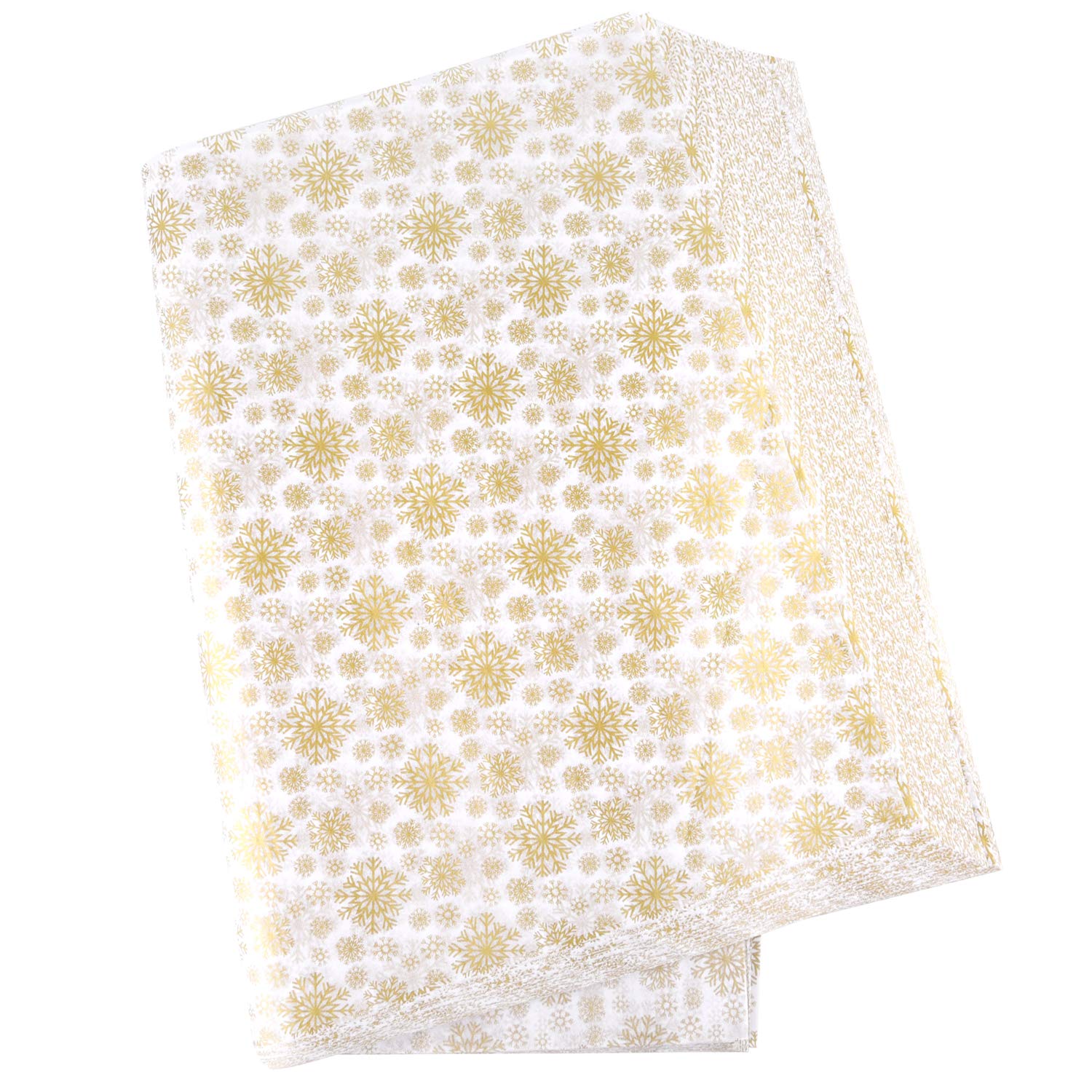 MIAHART 60 Gold Christmas Snowflake Tissue Paper Sheets 50 * 35cm Christmas Wrapping Paper for DIY and Craft Gift Bags Decorations