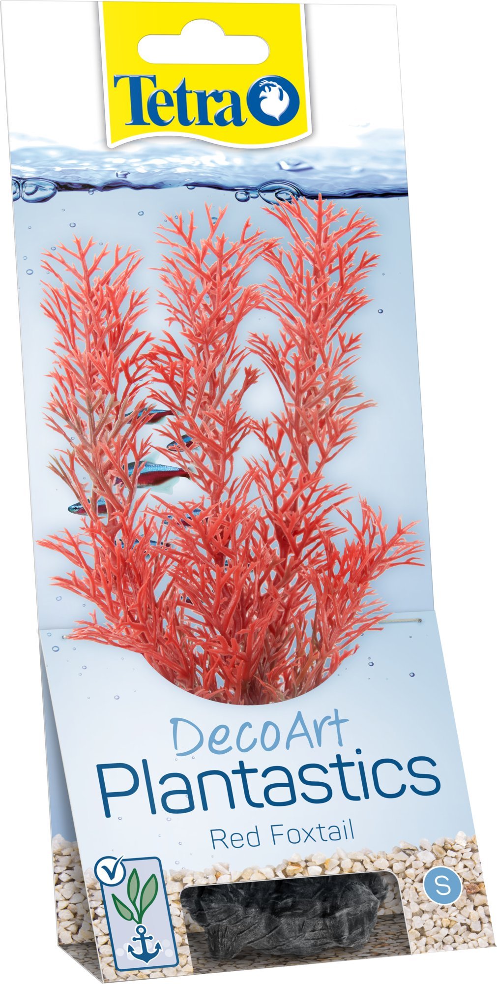 Tetra 270268 DecoArt Plant Foxtail Red, Artificial Aquarium Plant, Real Looking Underwater Plant, Small, Red