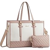 LOVEVOOK Laptop Tote for Women, 15.6 inch Canvas Laptop Bag with Clutch Purse, Computer Office Business Briefcase, Casual Handbag for Travel College Teacher School